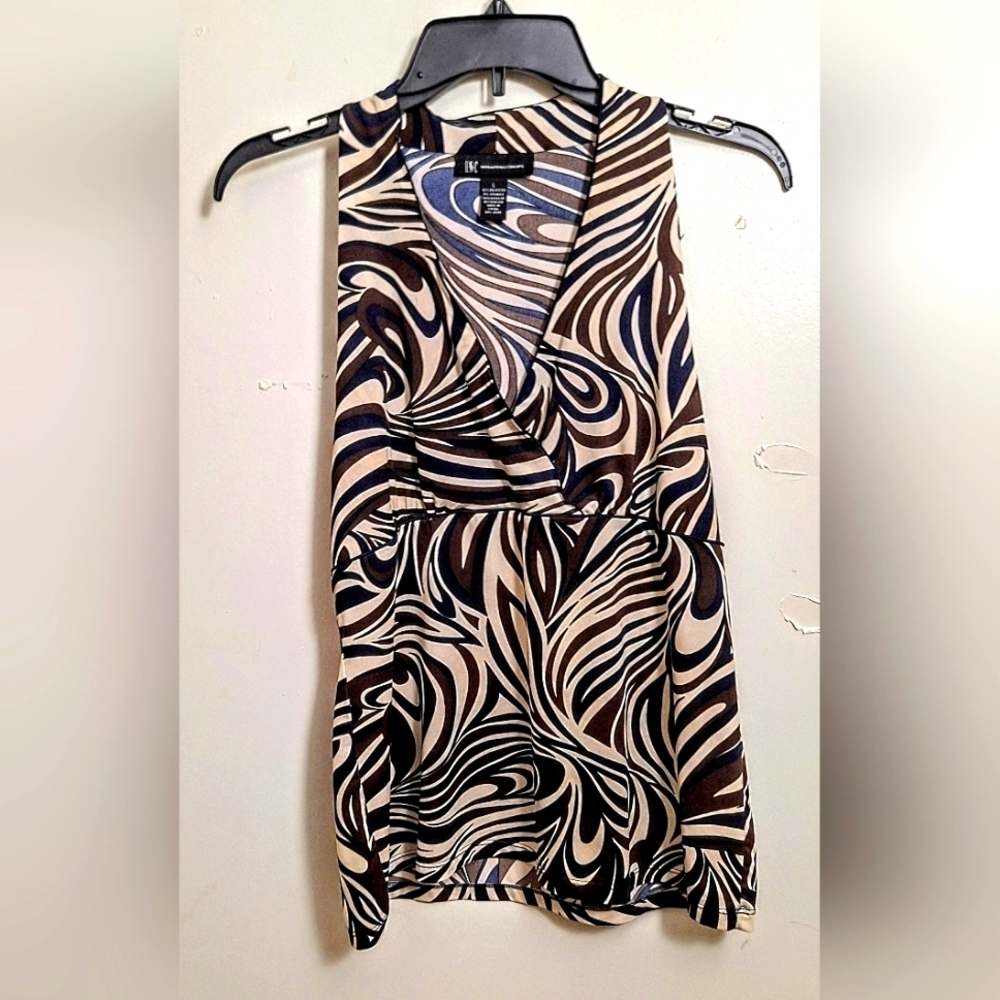 INC International Concepts Abstract Zebra Print Top